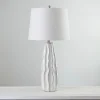 Table Lamps-Kirkland's Home White Ceramic Waves Table Lamp Ivory