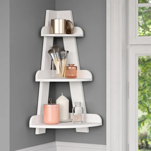 Shelves-Kirkland's Home White Corner Ladder Shelf