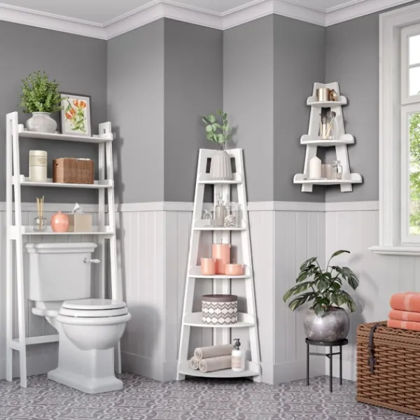 Shelves-Kirkland's Home White Corner Ladder Shelf
