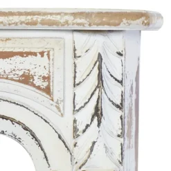 Shelves-Kirkland's Home White Distressed Carved Wood Acanthus Wall Shelf
