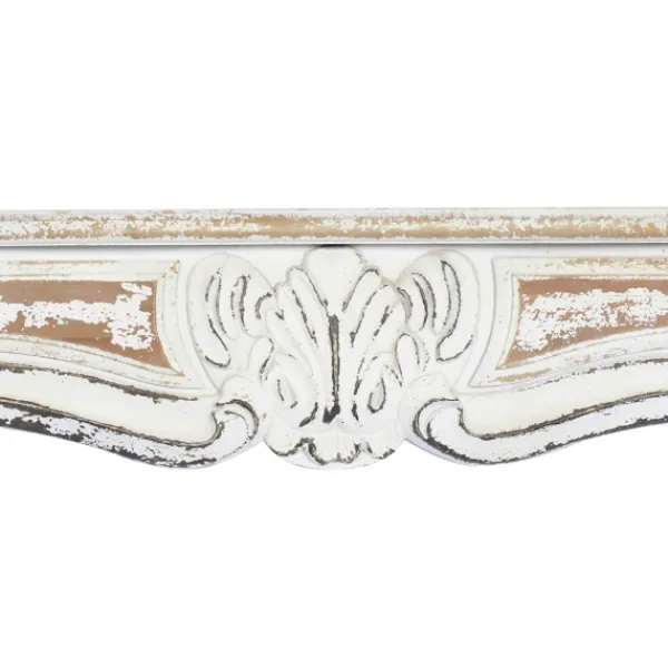 Shelves-Kirkland's Home White Distressed Carved Wood Acanthus Wall Shelf