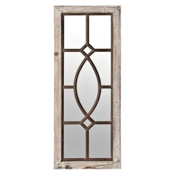 Decorative Mirrors-Kirkland's Home White Distressed Panel Wall Mirror