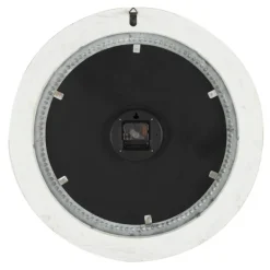 Clocks-Kirkland's Home White Distressed Wood Round Beaded Wall Clock
