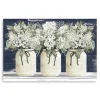 Canvas Art-Kirkland's Home White Floral Trio Giclee Canvas Art Print White/Green/Blue