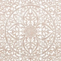 Wall Plaques-Kirkland's Home White Floral Wood Carving 3-Pc. Wall Plaque White/Tan
