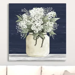 Canvas Art-Kirkland's Home White Flowers Ii Giclee Canvas Print, 30X30 In. Blue/White