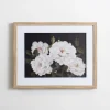 Framed Art-Kirkland's Home White Flowers On Black Back Framed Art Print White/Black