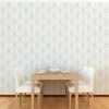 Wall Murals & Wall Decals-Kirkland's Home White Geometric Diamond Peel And Stick Wall Mural Gray/White