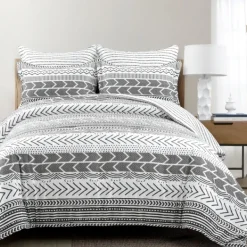 Comforters-Kirkland's Home White Geometric King 5-Pc. Comforter Set Black