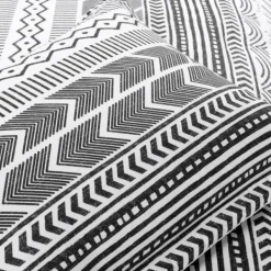 Comforters-Kirkland's Home White Geometric King 5-Pc. Comforter Set Black