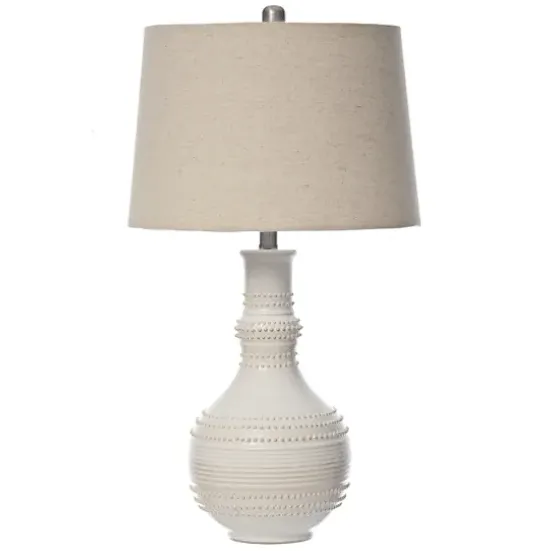 Table Lamps-Kirkland's Home White Glaze Serenia Ceramic Table Lamp Ivory