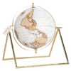 Statues & Figurines-Kirkland's Home White Globe With Gold Linear Base White/Gold