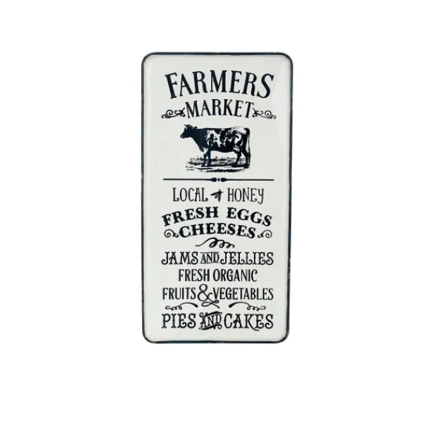 Wall Quotes & Signs-Kirkland's Home White Iron Farmer'S Market Wall Plaque White/Black