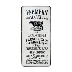 Wall Quotes & Signs-Kirkland's Home White Iron Farmer'S Market Wall Plaque White/Black