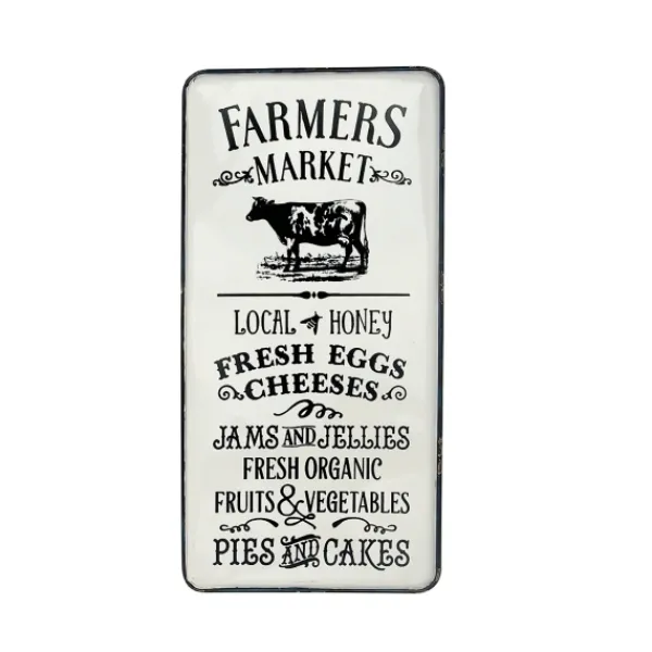 Wall Quotes & Signs-Kirkland's Home White Iron Farmer'S Market Wall Plaque White/Black