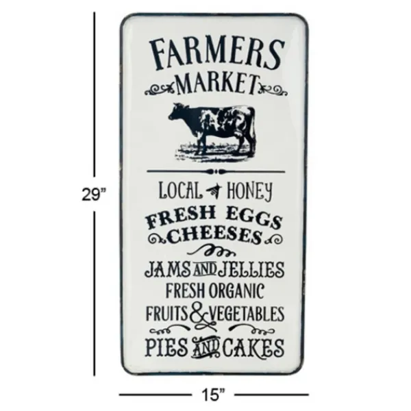 Wall Quotes & Signs-Kirkland's Home White Iron Farmer'S Market Wall Plaque White/Black