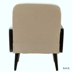 Accent Chairs-Kirkland's Home White Linen And Rattan Accent Chair Ivory