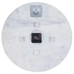Clocks-Kirkland's Home White Marble And Gold Accent Wall Clock, 15 In.