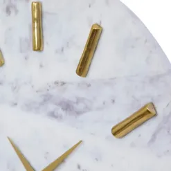 Clocks-Kirkland's Home White Marble And Gold Accent Wall Clock, 15 In.