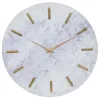 Clocks-Kirkland's Home White Marble And Gold Accent Wall Clock, 20 In.