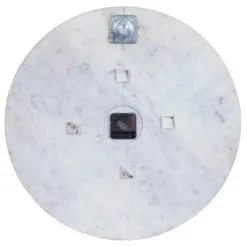 Clocks-Kirkland's Home White Marble And Gold Accent Wall Clock, 20 In.