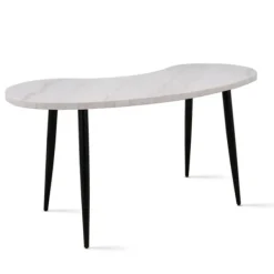 Office Furniture-Kirkland's Home White Marble Kidney Shaped Desk