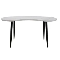 Office Furniture-Kirkland's Home White Marble Kidney Shaped Desk