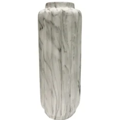 Vases-Kirkland's Home White Marble Resin Floor Vase, 41 In. Black/White