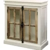 Cabinets & Sideboards-Kirkland's Home White Marengo Windowpane 2-Door Cabinet