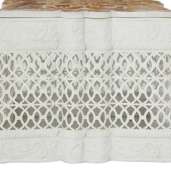 Baskets & Boxes-Kirkland's Home White Metal And Carved Wood Boxes, Set Of 3 White/Brown