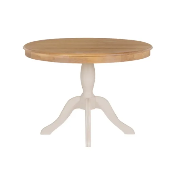 Dining Tables-Kirkland's Home White Natural Top Pedestal Dining Table