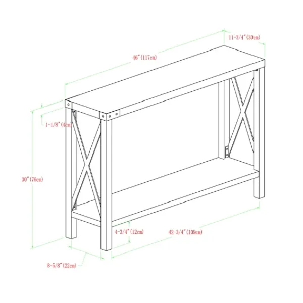 Console Tables-Kirkland's Home White Oak Farmhouse X-Frame Console Table Ivory