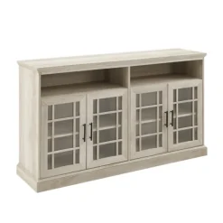 Tv Stands & Media Consoles-Kirkland's Home White Oak Glass Door Tv Stand, 58 In. Ivory