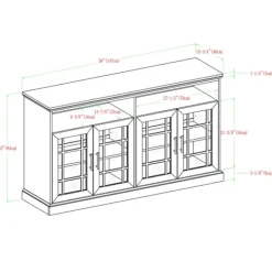 Tv Stands & Media Consoles-Kirkland's Home White Oak Glass Door Tv Stand, 58 In. Ivory