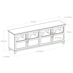 Tv Stands & Media Consoles-Kirkland's Home White Oak Glass Paneled Door Tv Stand Ivory