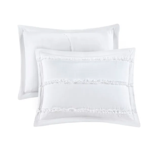 Comforters-Kirkland's Home White Quilted California King 5-Pc. Comforter Set White/Blue