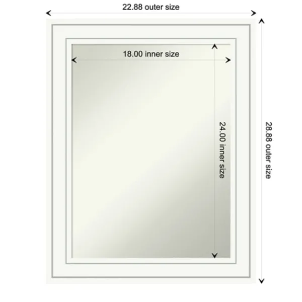 Decorative Mirrors-Kirkland's Home White Raised Frame Wall Mirror