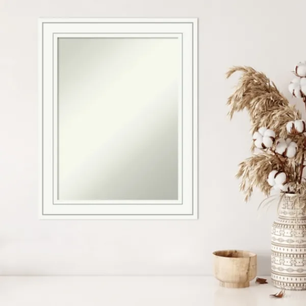 Decorative Mirrors-Kirkland's Home White Raised Frame Wall Mirror