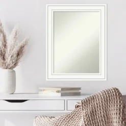 Decorative Mirrors-Kirkland's Home White Raised Frame Wall Mirror