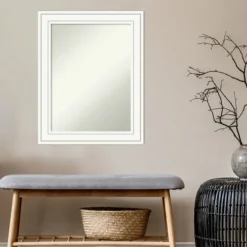 Decorative Mirrors-Kirkland's Home White Raised Frame Wall Mirror