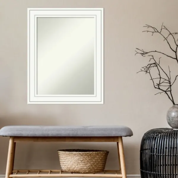 Decorative Mirrors-Kirkland's Home White Raised Frame Wall Mirror