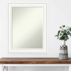 Decorative Mirrors-Kirkland's Home White Raised Frame Wall Mirror