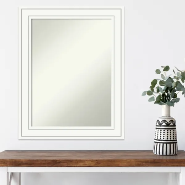 Decorative Mirrors-Kirkland's Home White Raised Frame Wall Mirror