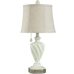 Table Lamps-Kirkland's Home White Resin Swirl Table Lamp Tan