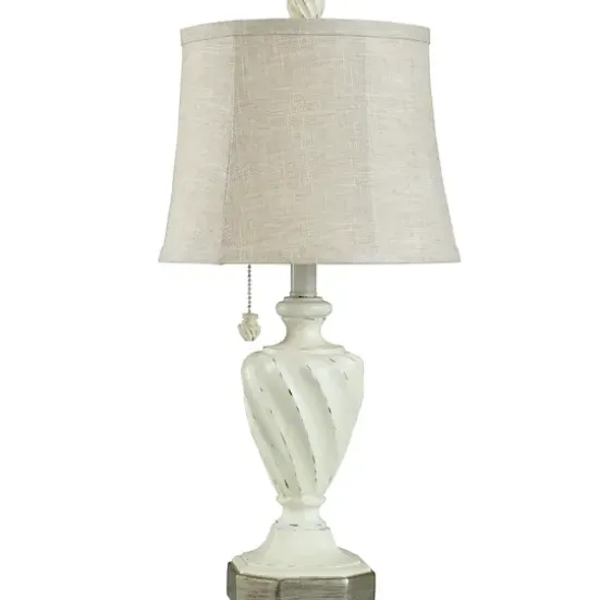 Table Lamps-Kirkland's Home White Resin Swirl Table Lamp Tan