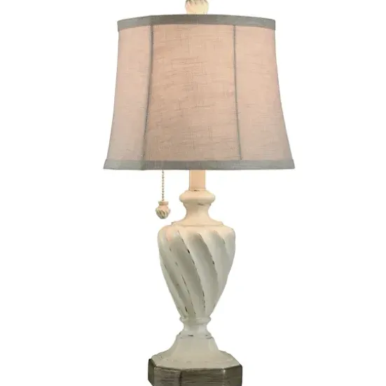 Table Lamps-Kirkland's Home White Resin Swirl Table Lamp Tan