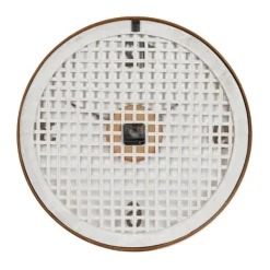 Clocks-Kirkland's Home White Rustic Woven Farmhouse Wall Clock
