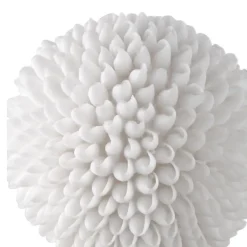 Statues & Figurines-Kirkland's Home White Sea Shell Sphere Crystal Base Statue White/Clear