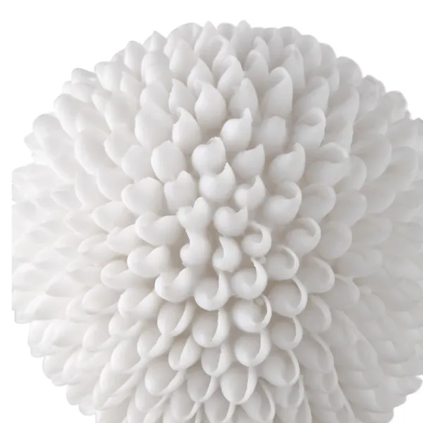 Statues & Figurines-Kirkland's Home White Sea Shell Sphere Crystal Base Statue White/Clear