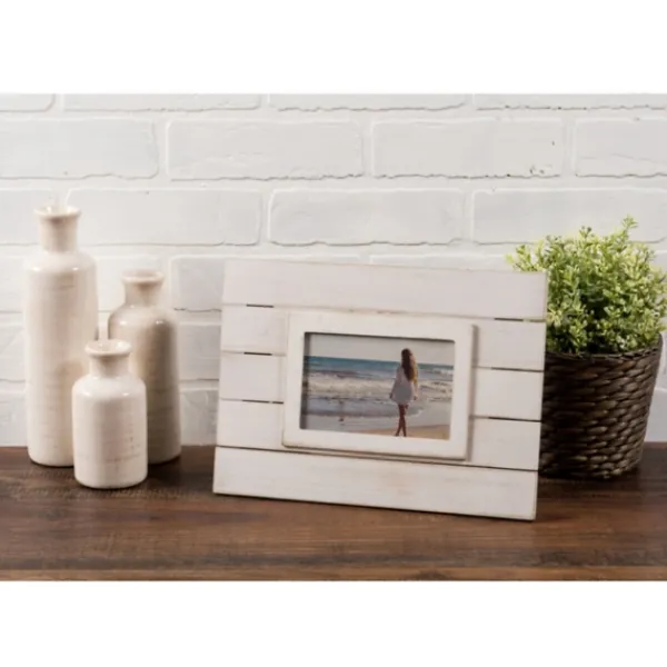 Picture Frames-Kirkland's Home White Shiplap Picture Frame, 4X6